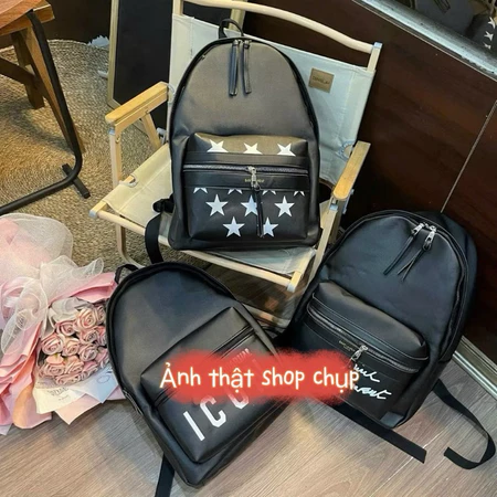 Balo I.con Thome Bbr Hót Trend Thời Trang Nam Nữ -Balo Hoạ Tiết Chữ Nổi Chất Da Dù sẵn hàng