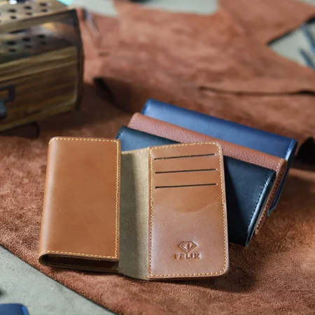 Ví da cao cấp chất liệu da bò THẬT FL02, Bóp da cầm tay nhiều ngăn tiện dụng, đường nét tinh xảo