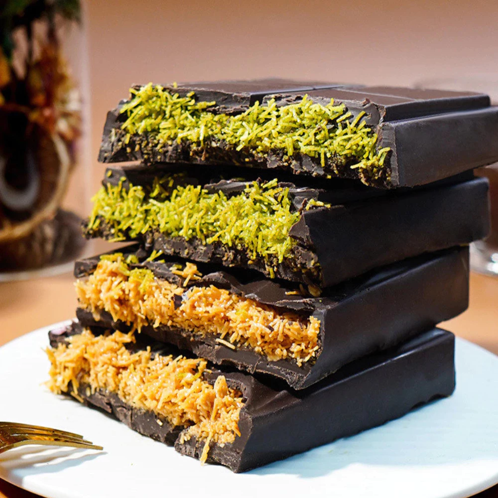 Socola Dubai Nhân Sợi Kaitafi Giòn Tan Vị Matcha, Hạt Dẻ, Dừa Hot Trend - Chị7FOOD