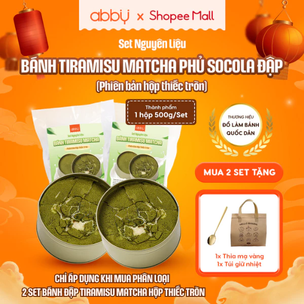 [ABBY][TẶNG 2 HỘP] Set làm bánh Tiramisu hộp kraft/ Tiramisu hộp thiếc thành phẩm 2 hộp 1000ml ,1500ml - Chuẩn vị Ý