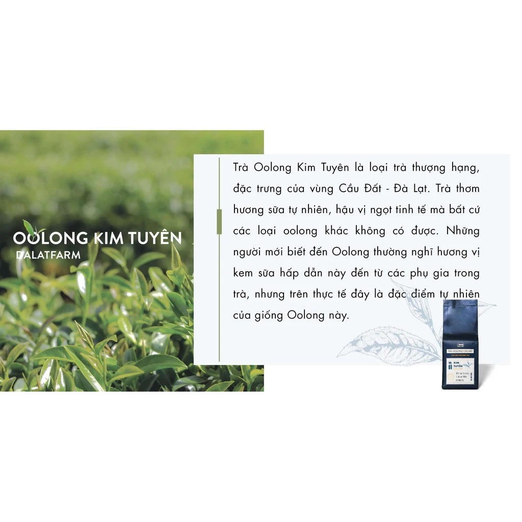 Trà Oolong Kim Tuyên Cầu Đất DalatFarm - Túi Thiếc 200Gr