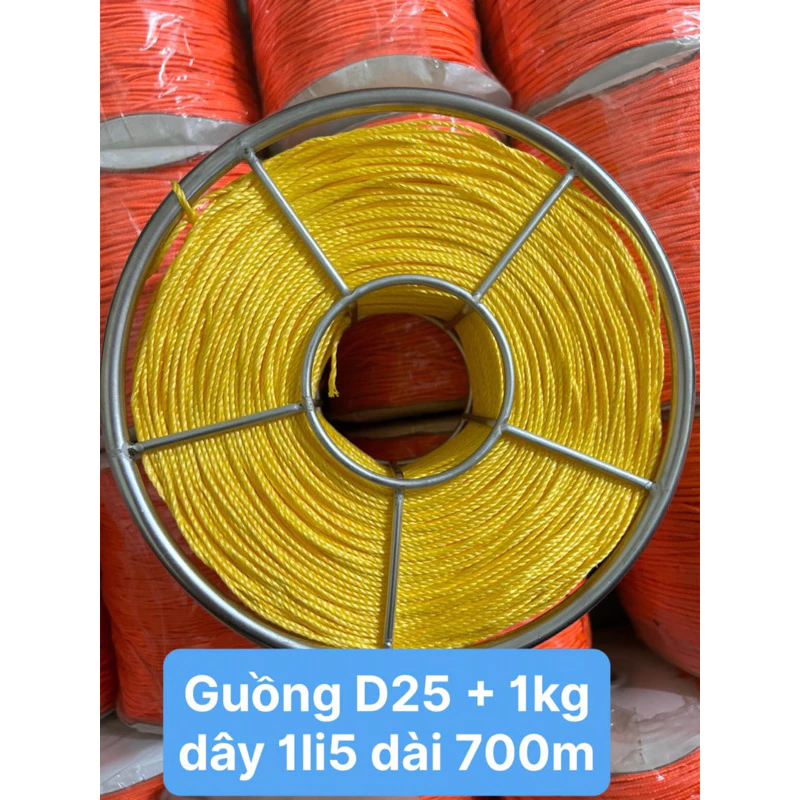 combo guồng + dây dứa ,dây Thuỷ sản (dây pô), dây dứa quấn sẵn không sợ rối
