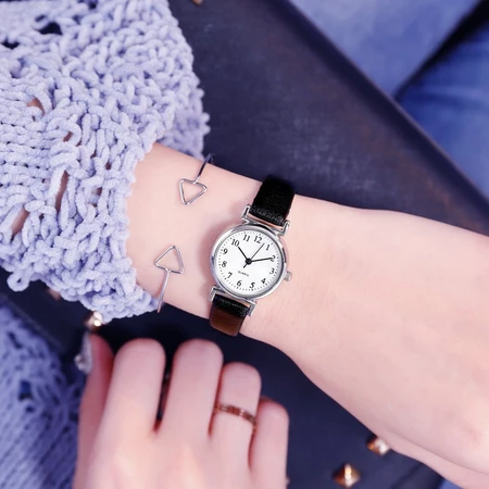 Đồng hồ thời trang nữ dây da AKS05 mặt số dể dàng xem giờ