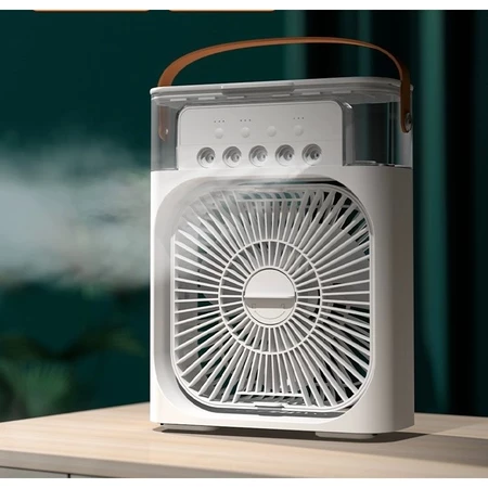 Quạt điều hoà hơi nước Melli để bàn dung tích 600ml phun sương làm mát 3 chế độ tích hợp đèn led