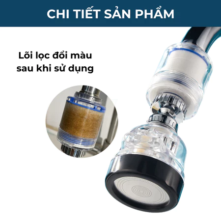 Bộ Lọc Nước, Đầu Vòi Lọc Nước Kèm Tăng Áp Trong Suốt Tặng Đầu Nối HT032 BEBEHOUSE