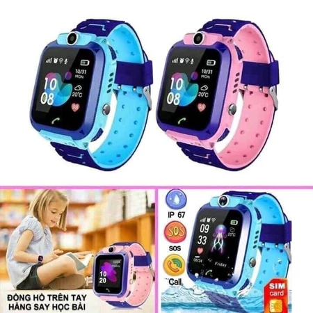 Đồng Hồ Thông Minh Trẻ Em Q12 Q15 Lắp Sim Nghe Gọi 2 Chiều,Nhắn Tin, Chống Nước IP67, cuộc goi SOS khẩn cấp
