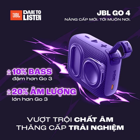 Loa Di Động Bluetooth JBL Go 4 Chơi Nhạc tới 7 Giờ Bluetooth 5.3 Chống Nước IP67 Kết Nối Đa Loa