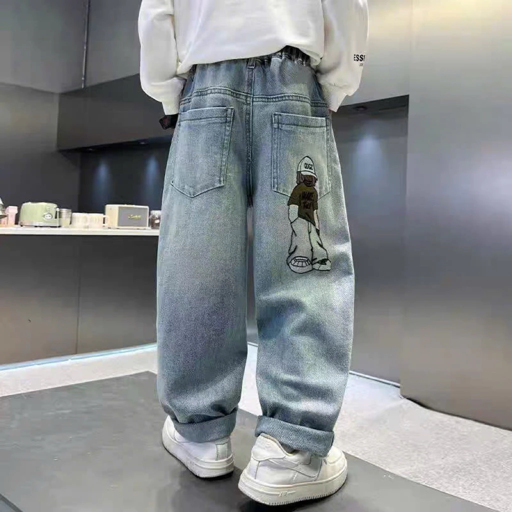 [20-60kg] Quần bò dài cho bé trai size đại style hàn quốc, quần jean dài bé trai mềm đẹp mẫu mới năm 2025 QDAIHINH14